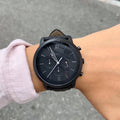  Shop Authentic Fossil Neutra Chronograph Black Dial Black Leather Strap Watch for Men - FS5503 - Luxxuri