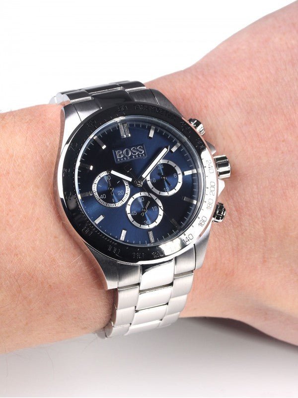  Shop Authentic Hugo Boss Ikon Blue Dial Silver Steel Strap Watch for Men - 1512963 - Luxxuri