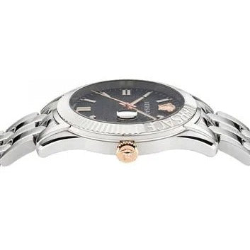  Shop Authentic Versace Greca Time Quartz Black Dial Silver Steel Strap Watch For Men - VE3K00322 - Luxxuri