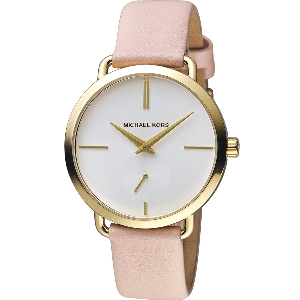  Shop Authentic Michael Kors Portia Quartz White Dial Pink Leather Strap Watch For Women - MK2659 - Luxxuri