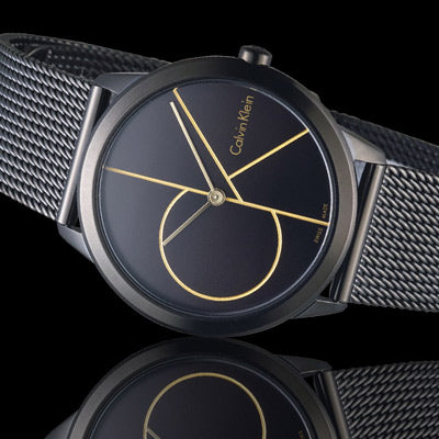  Shop Authentic Calvin Klein Minimal Black Dial Black Mesh Bracelet Watch for Women - K3M224X1 - Luxxuri