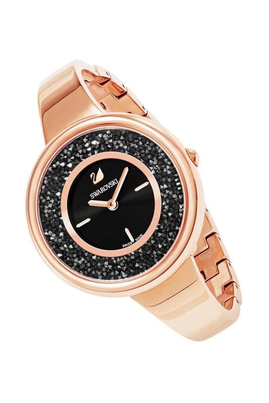  Shop Authentic Swarovski Crystalline Pure Black Dial Rose Gold Steel Strap Watch for Women - 5295334 - Luxxuri