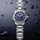  Shop Authentic Tag Heuer Aquaracer Blue Dial Silver Steel Strap Watch for Women - WBD131D.BA0748 - Luxxuri