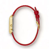  Shop Authentic Guess Fame Quartz Gold Dial Red Leather Strap Watch For Women - GW0504L2 - Luxxuri