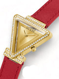  Shop Authentic Guess Fame Quartz Gold Dial Red Leather Strap Watch For Women - GW0504L2 - Luxxuri