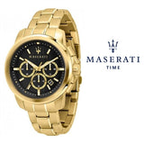  Shop Authentic Maserati Successo 44mm Black Dial Gold Stainless Steel Strap Watch For Men - R8873621013 - Luxxuri