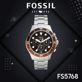  Shop Authentic Fossil FB-03 Chronograph Black Dial Silver Steel Strap Watch for Men - FS5768 - Luxxuri