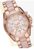  Shop Authentic Michael Kors Bradshaw Chronograph Pink Dial Two Tone Steel Strap Watch For Women - MK6830 - Luxxuri