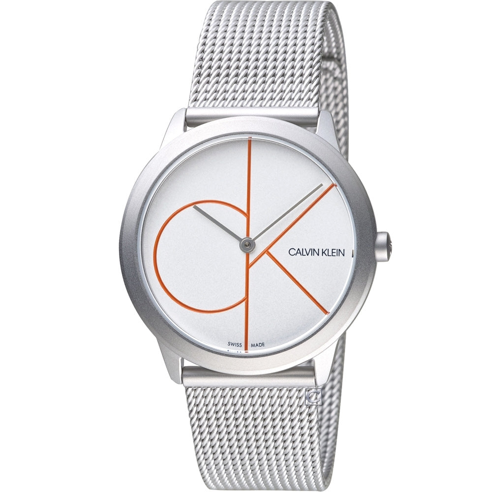  Shop Authentic Calvin Klein Minimal White Dial Silver Mesh Bracelet Watch for Women - K3M52152 - Luxxuri