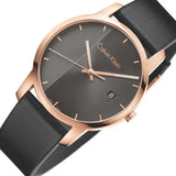  Shop Authentic Calvin Klein City Quartz Grey Dial Black Leather Strap Watch for Men - K2G2G6C3 - Luxxuri