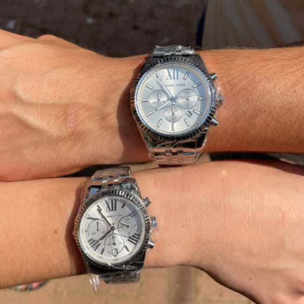  Shop Authentic Michael Kors Lexington Silver Dial Silver Steel Strap Watch for Women - MK5555 - Luxxuri