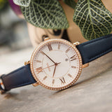  Shop Authentic Fossil Jacqueline White Dial Blue Leather Strap Watch for Women - ES4291 - Luxxuri