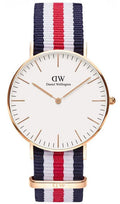  Shop Authentic Daniel Wellington Classic Canterbury White Dial Two Tone NATO Strap Watch For Women - DW00100030 - Luxxuri