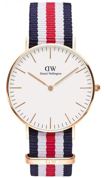  Shop Authentic Daniel Wellington Classic Canterbury White Dial Two Tone NATO Strap Watch For Women - DW00100030 - Luxxuri