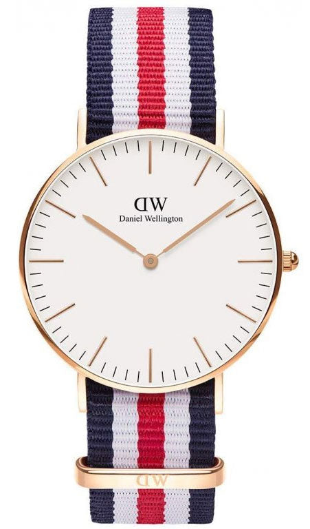  Shop Authentic Daniel Wellington Classic Canterbury White Dial Two Tone NATO Strap Watch For Women - DW00100030 - Luxxuri