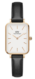  Shop Authentic Daniel Wellington Quadro White Dial Black Leather Strap Watch For Women - DW00100434 - Luxxuri