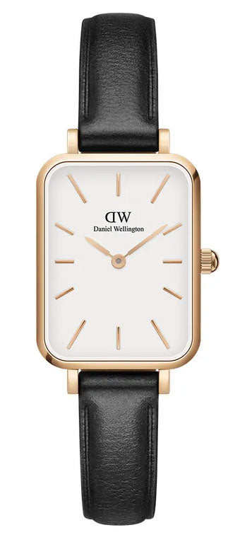  Shop Authentic Daniel Wellington Quadro White Dial Black Leather Strap Watch For Women - DW00100434 - Luxxuri