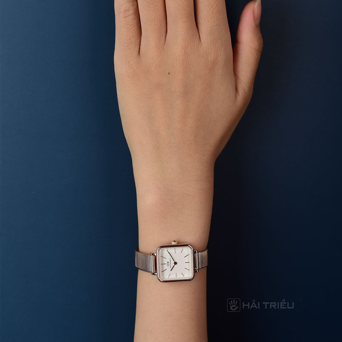  Shop Authentic Daniel Wellington Quadro Studio White Dial Rose Gold Mesh Strap Watch For Women - DW00100517 - Luxxuri