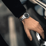  Shop Authentic Daniel Wellington Iconic Link Black Dial Silver Steel Strap Watch For Women - DW00100342 - Luxxuri