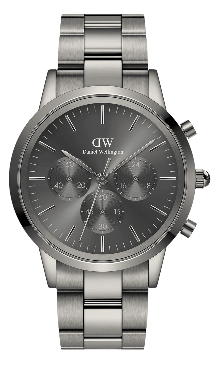  Shop Authentic Daniel Wellington Iconic Link Chronograph Grey Dial Grey Steel Strap Watch for Men - DW00100643 - Luxxuri