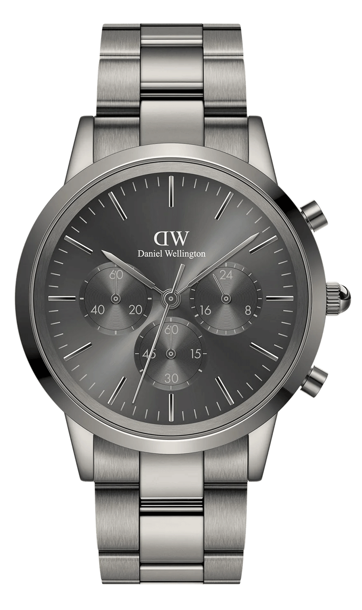  Shop Authentic Daniel Wellington Iconic Link Chronograph Grey Dial Grey Steel Strap Watch for Men - DW00100643 - Luxxuri