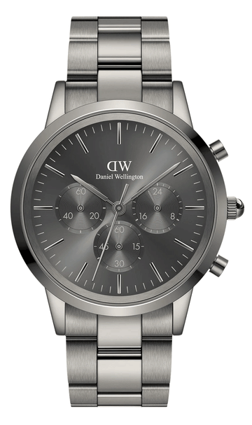  Shop Authentic Daniel Wellington Iconic Link Chronograph Grey Dial Grey Steel Strap Watch for Men - DW00100643 - Luxxuri