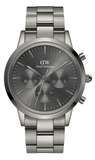  Shop Authentic Daniel Wellington Iconic Link Chronograph Grey Dial Grey Steel Strap Watch for Men - DW00100643 - Luxxuri