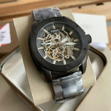  Shop Authentic Fossil Bronson Automatic Skeleton Black Dial Black Steel Strap Watch for Men - ME3217 - Luxxuri