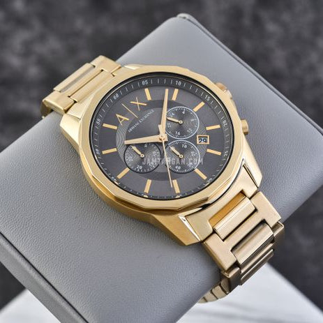  Shop Authentic Armani Exchange Banks Chronograph Black Dial Gold Steel Strap Watch For Men - AX1721 - Luxxuri