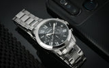  Shop Authentic Fossil Grant Chronograph Black Dial Silver Steel Strap Watch for Men - FS4736 - Luxxuri