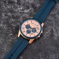  Shop Authentic Armani Exchange Hampton Chronograph Rose Gold Dial Blue Silicone Strap Watch For Men - AX1730 - Luxxuri