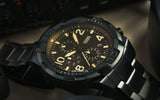  Shop Authentic Fossil Bronson Chronograph Black Dial Black Steel Strap Watch for Men - FS5712 - Luxxuri