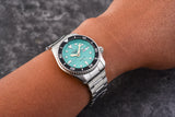  Shop Authentic Seiko 5 Sports SKX Midi Automatic Teal Dial Silver Steel Strap Watch For Men - SRPK33K1 - Luxxuri