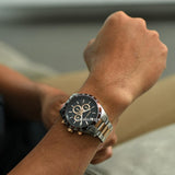  Shop Authentic Michael Kors Layton Chronograph Black Dial Two Tone Steel Strap Watch For Men - MK8913 - Luxxuri