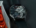  Shop Authentic Emporio Armani Meccanico Skeleton Black Dial Black Leather Strap Watch For Men - AR60046 - Luxxuri