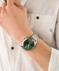  Shop Authentic Emporio Armani Chronograph Green Dial Silver Steel Strap Watch For Men - AR11480 - Luxxuri
