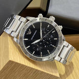  Shop Authentic Emporio Armani Mario Chronograph Black Dial Silver Steel Strap Watch For Men - AR11241 - Luxxuri