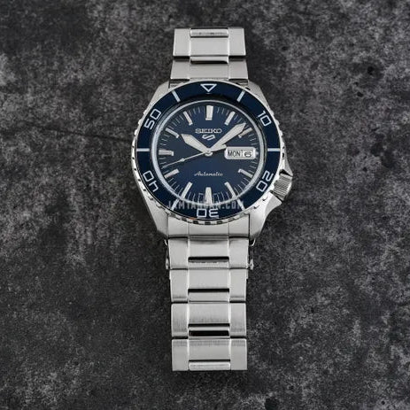  Shop Authentic Seiko 5 Sports Automatic Blue Dial Silver Steel Strap Watch for Men - SRPK97K1 - Luxxuri