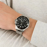  Shop Authentic Fossil FB-03 Chronograph Black Dial Silver Steel Strap Watch for Men - FS5725 - Luxxuri