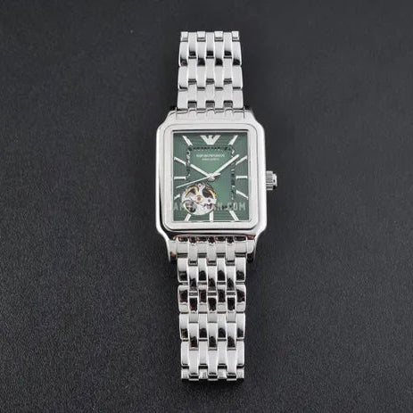  Shop Authentic Emporio Armani Meccanico Automatic Green Dial Silver Steel Strap Watch For Men - AR60067 - Luxxuri
