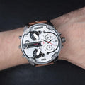  Shop Authentic Diesel Mr. Daddy 2.0 Chronograph Silver Dial Brown Leather Strap Watch For Men - DZ7394 - Luxxuri