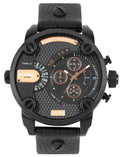 Shop Authentic Diesel Little Daddy Chronograph Black Dial Black Leather Strap Watch For Men - DZ7291 - Luxxuri