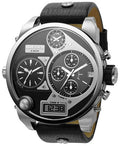  Shop Authentic Diesel Mr Daddy Chronograph White Dial Black Leather Strap Watch For Men - DZ7125 - Luxxuri