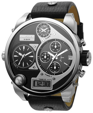  Shop Authentic Diesel Mr Daddy Chronograph White Dial Black Leather Strap Watch For Men - DZ7125 - Luxxuri