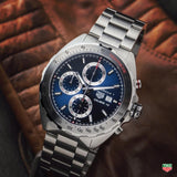  Shop Authentic Tag Heuer Formula 1 Automatic Chronograph Blue Dial Silver Strap Watch for Men - CAZ2015.BA0876 - Luxxuri