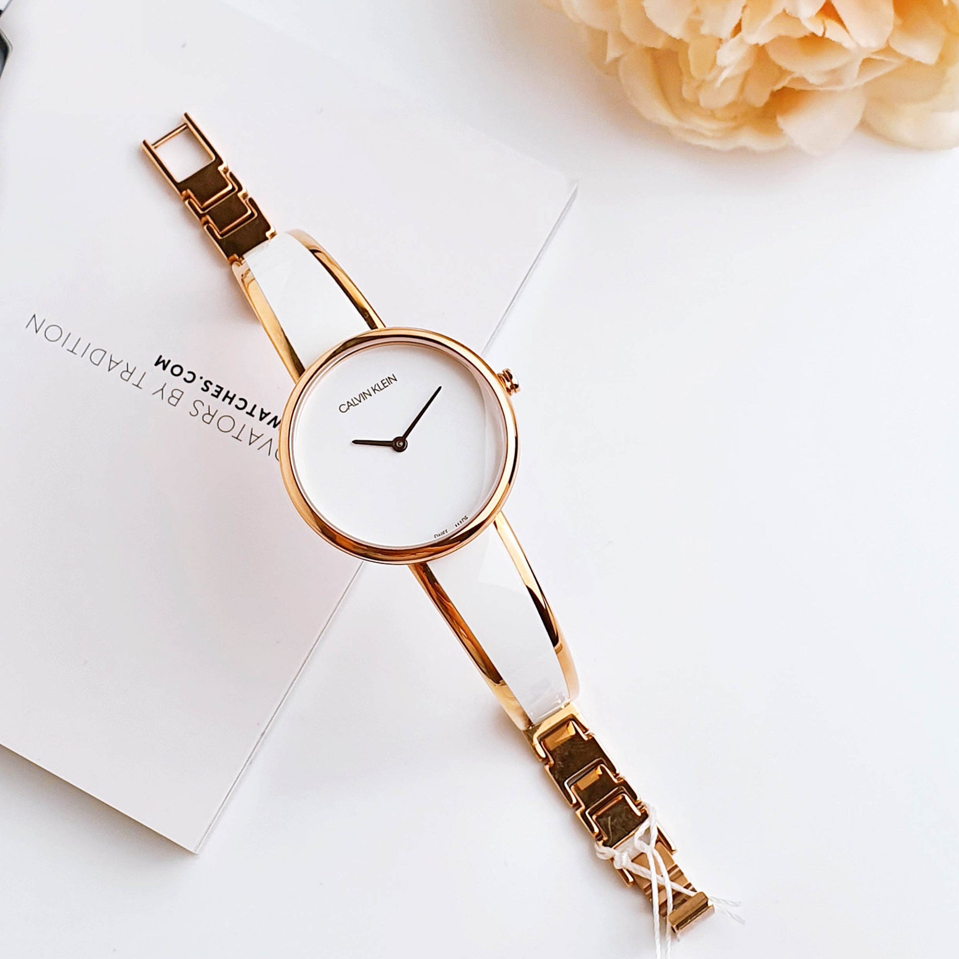  Shop Authentic Calvin Klein Seduce White Dial Two Tone Steel Strap Watch for Women - K4E2N616 - Luxxuri