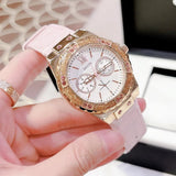  Shop Authentic Guess Limelight Quartz Analog White Dial Pink Leather Strap Watch For Women - W0775l3 - Luxxuri