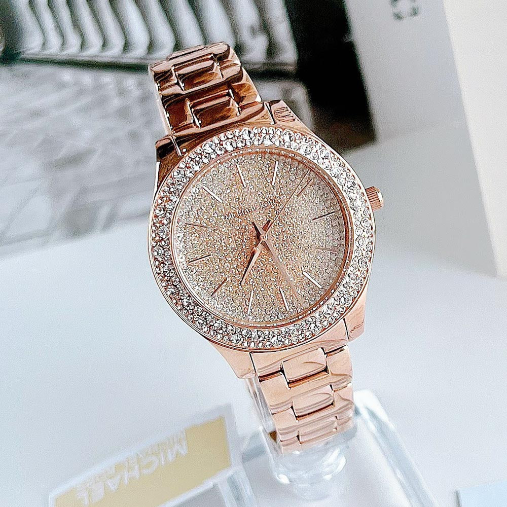  Shop Authentic Michael Kors Liliane Three Hand Rose Gold Dial Rose Gold Steel Strap Watch For Women - MK4651 - Luxxuri