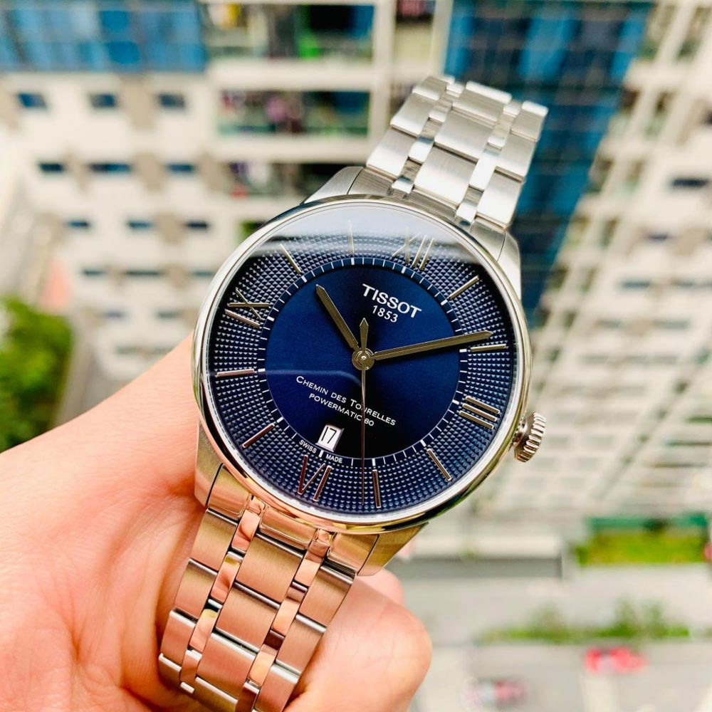  Shop Authentic Tissot Chemin Des Tourelles Powermatic 80 Blue Dial Silver Steel Strap Watch for Men - T099.407.11.048.00 - Luxxuri
