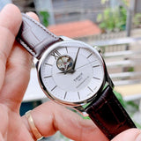  Shop Authentic Tissot T Classic Tradition Powermatic 80 Open Heart Silver Dial Brown Leather Strap Watch for Men - T063.907.16.038.00 - Luxxuri